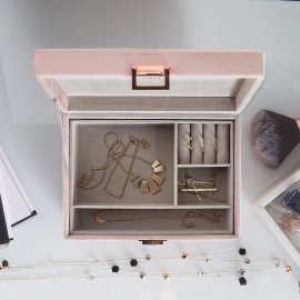 Cutie pentru bijuterii din catifea roz Beautify 4000051