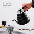 Ibric de cafea pentru aragaz,VonShef 1000088, Termometru inclus, Capacitate 1.2 Litri, 