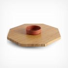 Platou rotativ din Bambus cu Bol din ceramica VonShef 1000074
