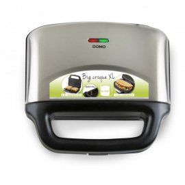Sandwich maker XL Domo DO9195C, Putere 900 W, 2 Felii, Placi Non Stick, Inox